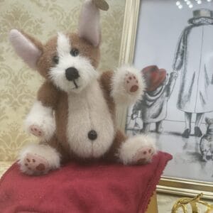 Bärino Corgi Sherry 12 cm Künstlerbär mit Decke